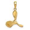 14k Yellow Gold Small 3-D Propeller Pendant 5/8in