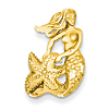 14kt Yellow Gold 3/4in Mermaid and Starfish Pendant