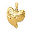 14k Yellow Gold 3-D Shark Tooth Pendant 7/8in