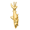 14k Yellow Gold 3-D Hanging Shark Pendant