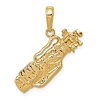 14k Yellow Gold Golf Bag With Clubs Pendant