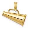 14k Yellow Gold 3-D Small Megaphone Pendant