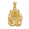 14k Yellow Gold Boxing Gloves Pendant 5/8in