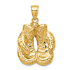 14k Yellow Gold Boxing Gloves Pendant 7/8in
