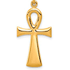 14kt Yellow Gold 1in Egyptian Ankh Cross Pendant