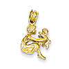 14k Yellow Gold Seated Mother Holding Child Pendant