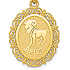 14kt Yellow Gold 3/4in Aries Oval Pendant