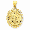 14kt Yellow Gold 3/4in Taurus Oval Pendant