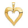 14k Yellow Gold Open Heart Pendant with Notch