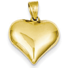 14kt Yellow Gold 1/2in Hollow Puff Heart Charm