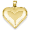 14kt Yellow Gold 3/4in Hollow Puff Heart Pendant