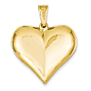 14kt Yellow Gold 1in Puffed Heart Pendant