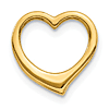 14k Yellow Gold Open Heart Charm Slide 1/2in