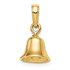 14k Yellow Gold 3-D Small Moveable Bell Charm