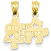 14kt Yellow Gold Puzzle Pieces Best Friends Pendant