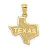 14k Yellow Gold State Of Texas Pendant 1/2in
