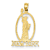 14k Yellow Gold Statue Of Liberty New York Pendant 1in