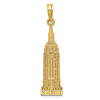 14k Yellow Gold Empire State Building Pendant 1in