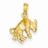 14kt Yellow Gold 3-D Taurus Charm