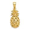 14k Yellow Gold 3-D Pineapple Pendant 3/4in