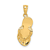14k Yellow Gold Polished Flip Flop Pendant 5/8in