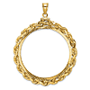 14k Yellow Gold Deluxe Rope and Diamond-cut Coin Bezel for $20 Eagle US Coin