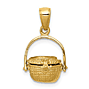 14k Yellow Gold 3-D Nantucket Basket Pendant