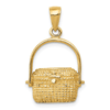 14k Yellow Gold Nantucket Basket Pendant 3/4in