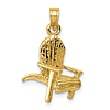 14k Yellow Gold Adirondack Beach Chair Pendant
