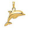 14k Yellow Gold 3-D Dolphin Pendant
