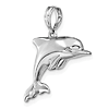 14k White Gold 3-D Dolphin Pendant