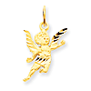 14kt Yellow Gold 5/8in Diamond-Cut Angel Charm