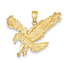 14kt Yellow Gold 1in Landing Eagle Pendant
