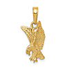 14k Yellow Gold Landing Eagle Pendant 5/8in