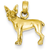 14kt Yellow Gold 1/2in Chihuahua Dog Pendant