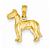 14kt Yellow Gold 1/2in Great Dane Pendant