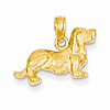 14kt Yellow Gold Long-haired Dachshund Pendant