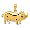 14k Yellow Gold Pot Belly Pig Pendant