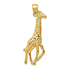 14k Yellow Gold Giraffe Pendant 1 1/4in