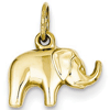 14kt Yellow Gold 3/8in Elephant 3-D Charm