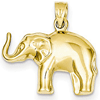 14kt Yellow Gold 1/2in 3-D Elephant Charm