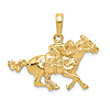 14k Yellow Gold Jockey On Racehorse Pendant
