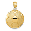 14k Yellow Gold Concave Soccer Ball Pendant 5/8in