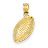 14kt Yellow Gold 1/2in Football Pendant