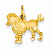 14kt Yellow Gold 1/2in Diamond-cut Poodle Charm
