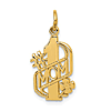 14k Yellow Gold #1 Mom Pendant with Flower