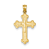 14k Yellow Gold Budded Cross Pendant with Open Back 7/8in