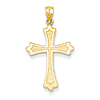 14kt Yellow Gold 7/8in Open Back Budded Cross