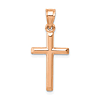 14k Rose Gold Hollow Rounded Cross Pendant 3/4in
