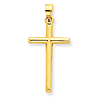 14kt Yellow Gold 15/16in Hollow Rounded Cross